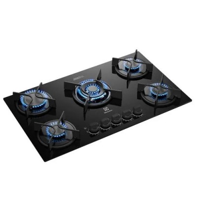 Cooktop 5 Bocas a Gás Electrolux Mesa Vidro Experience ChamaPrecisa e Multi Chama (KE5GC) Bivolt