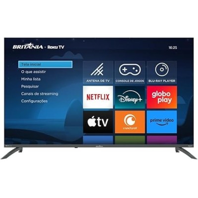 TV Smart TV 50” Britânia Roku TV LED Dolby Audio BTV50VA4REGB