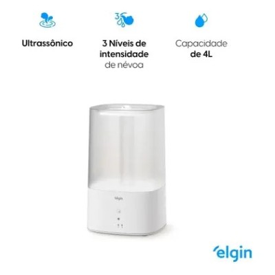 Umidificador De Ar Digital Touch 4 Litros Elgin Cromoterapia