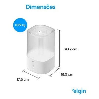 Umidificador De Ar Digital Touch 4 Litros Elgin Cromoterapia