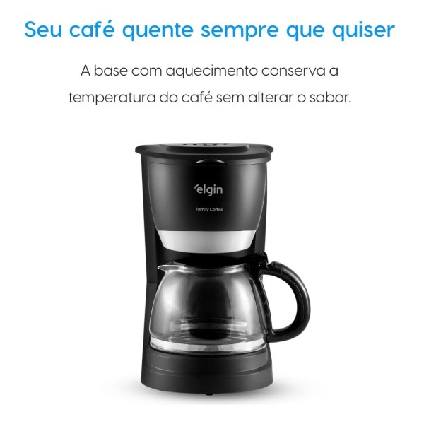 Cafeteira Elétrica 30 Xícaras Elgin Family Coffee Preta