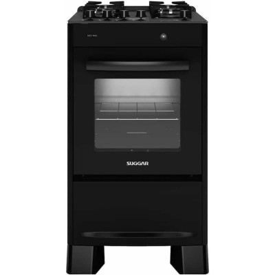 SUGGAR FOGÃO NEO MAX PRETO MESA DE VIDRO 4 BOCAS ACENDIMENTO AUTOMÁTICO FGV403PT